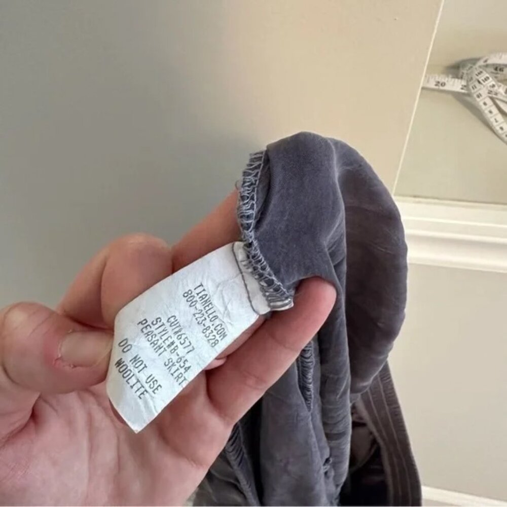 Vintage Tianello Gray Bemberg Tiered Maxi Skirt Large - Picture 15 of 16